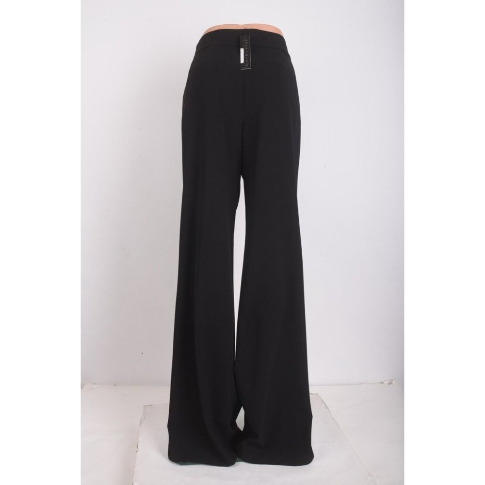 Alice + Olivia Womens Dylan High Waisted Pants Wide Leg Trouser Sz 6 Black NWT - Picture 4 of 7